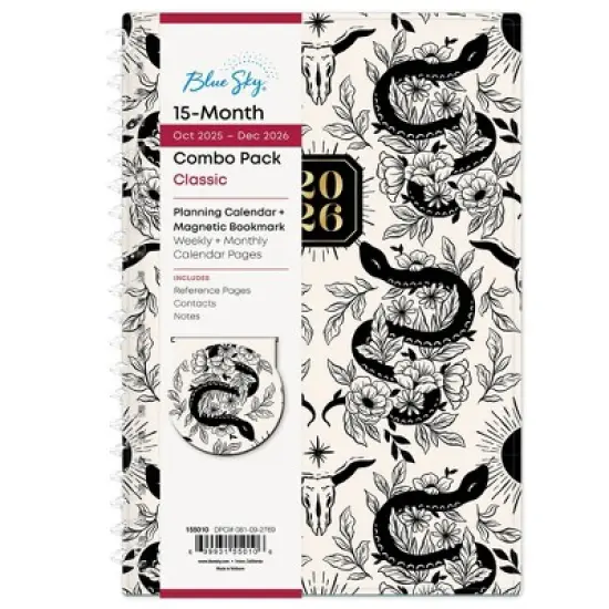 Blue Sky Weekly/Monthly Planner 5"x8" with Bookmark Andromeda Spiral image {2}