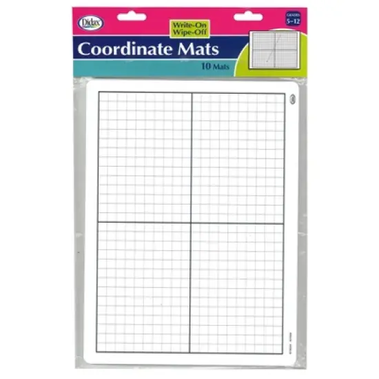 Didax Write-On/Wipe-Off Coordinate Mats, Set of 10 image {2}