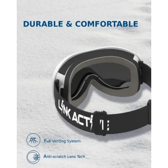 Link Active Ski Goggles VLT% 21.24 OTG UV Protection Lightweight Anti Fog Anti Slip Helmet Compatible Ski/Snow Boarding/Snowmobiling For Adult/Youth image {4}