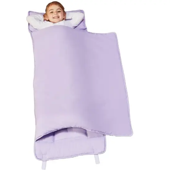 EVERYDAY KIDS Toddler Nap Mat &ndash;Solid Lavender&ndash; Soft Microfiber, Rollup with Handle & Pillow, for Preschool, Daycare, or Travel -Ages 2-6 years image {7}