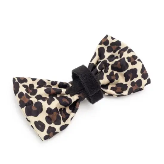 The Worthy Dog Leopard Bow Tie Adjustable Collar Attachment Accessory image {1}