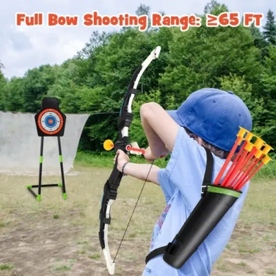 Costway 2-Pack Bow and Arrow Set for Kids LED Light Up Archery Toy with 20 Suction Arrows image {2}
