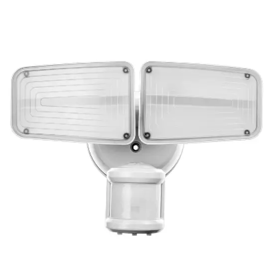 Home Zone Security&reg; 3,000-Lumen Twin-Head Halo Dual-Brightness LED Security Floodlight in White image {7}