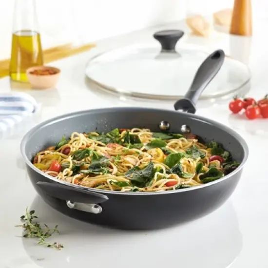 Farberware Reliance Pro 12" Nonstick Ceramic covered Skillet with Helper Handle Black/Gray image {1}