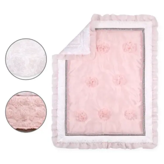 The Peanutshell Arianna Baby Crib Bedding Set - Pink/White - 3pc image {5}