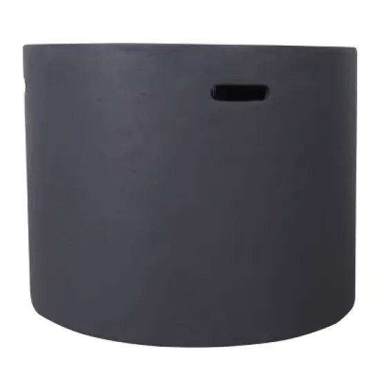 31 Inch Round Outdoor Fire Pit With Built In Tank Storage And Modern Concrete Design image {8}