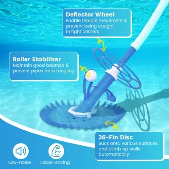 Costway Upgraded Automatic Pool Cleaner Swimming Pool Vacuum Sweeper with10 Extension Hose image {3}