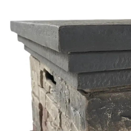 GDFStudio Troy Outdoor 50,000 BTU Lightweight Concrete Rectangular Fire Pit Table, Stone Finish image {6}