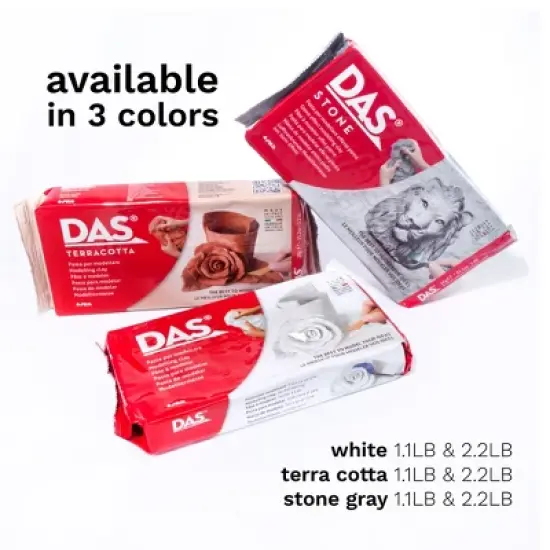 DAS&reg; Modeling Clay Air Hardening, White, 2.2lb, Pack of 2 image {2}