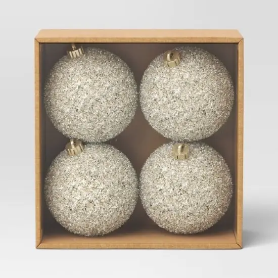 4ct 150mm Christmas Tinsel Ornament Set Champagne Gold - Wondershop&trade; image {2}