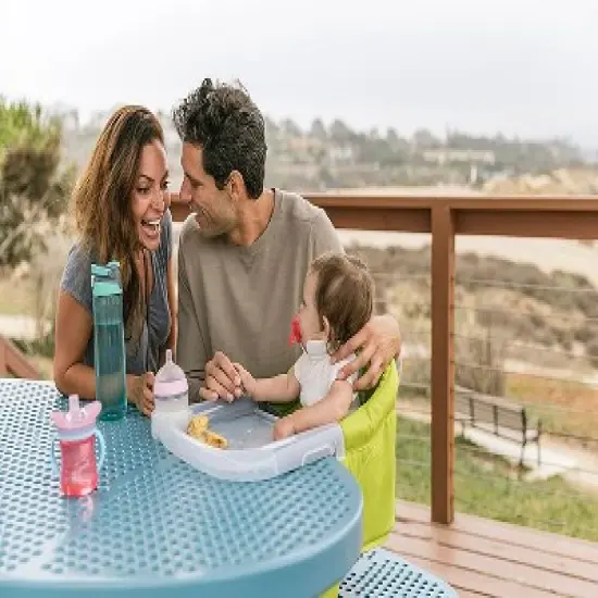 Inglesina Fast Dining Tray Plus, Clip-On Accessory for Fast Table Chair - For Toddlers, Baby and Kids - Clear Plastic image {2}