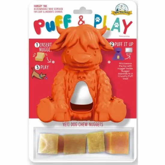 Yeti Dog Chew Puff / Play Hangry Yeti Play Dog Toy - Yak Orange image {3}