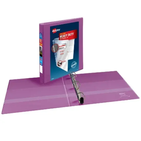 Avery Heavy-Duty View Binders, Orchid, 1" Slant Rings, Holds 250 Sheets (79272) image {1}