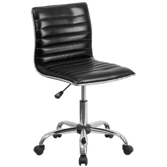 Merrick Lane Home Office Chair Ergonomic Executive Ribbed Low Back Armless Computer Desk Chair - Base, Frame & Border image {15}