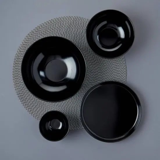 Infuse 4pc Melamine Bowl Set with Lid Black image {2}