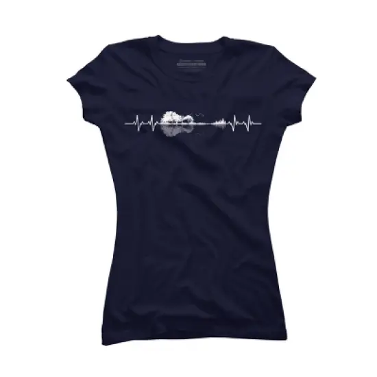 Junior's Design By Humans Nature Guitar Heart Beat By Maryedenoa T-Shirt image {3}