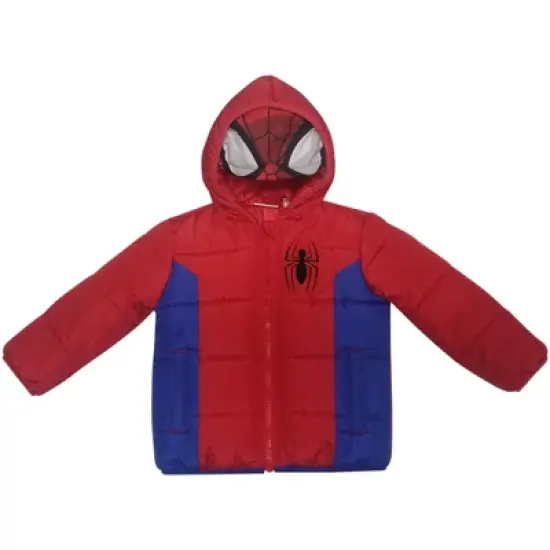 Marvel Avengers Spider-Man Hulk Black Panther Captain America Zip Up Winter Coat Puffer Jacket Toddler to Big Kid image {2}
