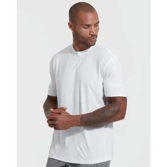 Men's All White Active Crew Neck 6-Pack - True Classic image {2}