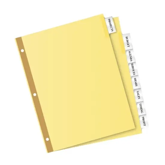 Avery Insertable Dividers for 3 Ring Binders, 5 Tabs per Set, Clear Big Tab, Buff Paper with Gold-Reinforced Holes (11112) image {7}