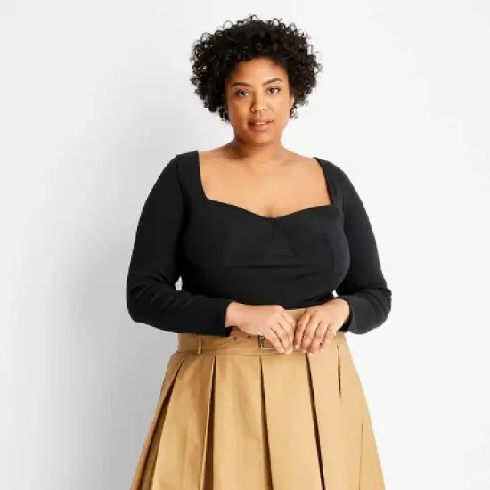 Women's Long Sleeve Sweetheart Corset Top - Future Collective&trade; with Reese Blutstein image {4}