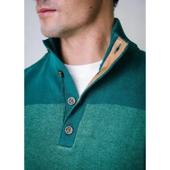 Hope & Henry Mens' Organic Cotton Contrast Sweater with Elbow Patches image {1}