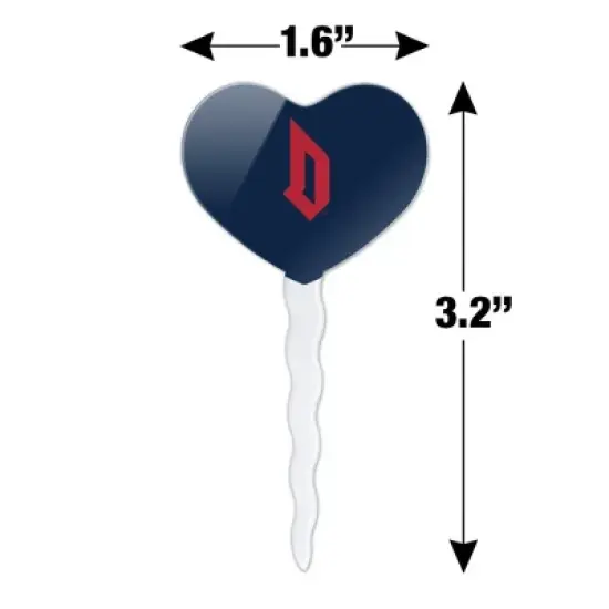 Duquesne University Primary Logo Heart Love Cupcake Picks Toppers Decoration Set of 6 image {5}