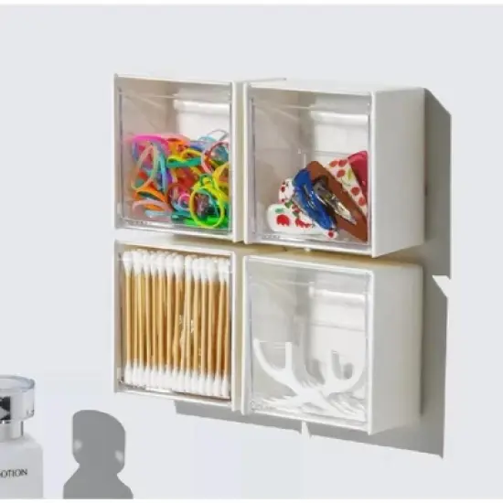 Kitcheniva Wall-Mounted Clamshell Cotton Swab Storage Holder image {1}