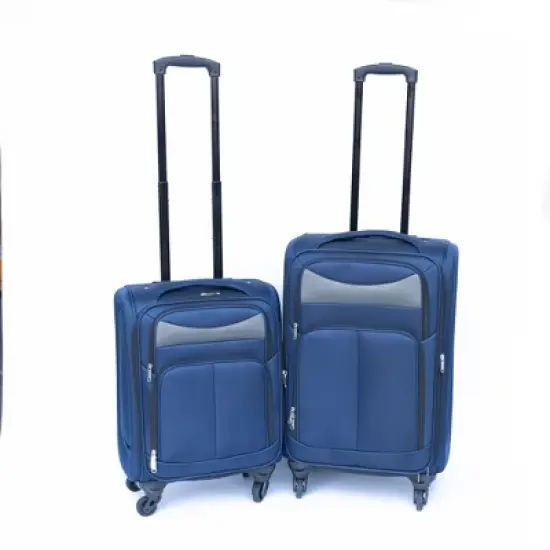Gulches (20"+24") Two-piece suitcase suitcase set Oxford trolley case without password lock universal wheel, Blue image {6}