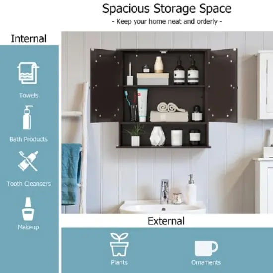 Costway Wall Mount Mirror Cabinet image {2}