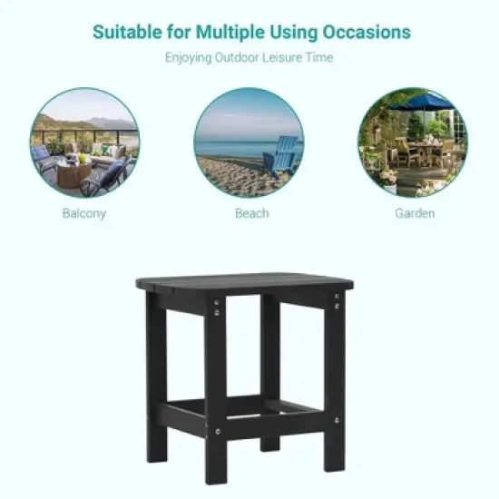 Sonkuki Patio HIPS Adirondack Side Table, Outdoor Square End Table image {7}