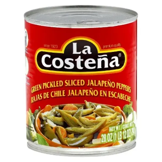 La Costena Green Pickled Sliced Jalapeno Peppers - 28oz image {3}