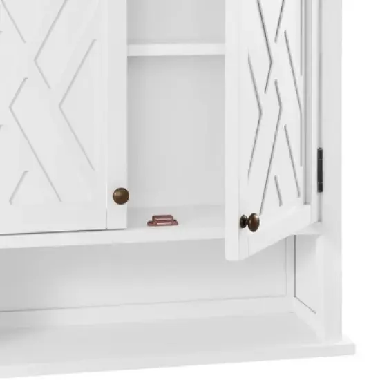 Coventry Wall Mounted Bath Storage Cabinet with Two Doors White - Alaterre Furniture image {6}