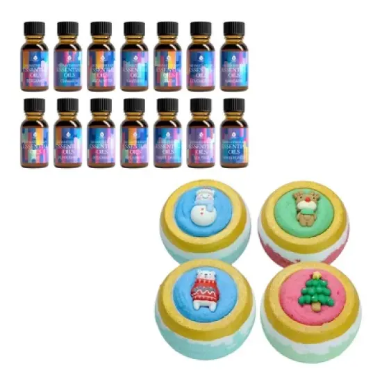 Holiday Bliss Gift Set: Aromatherapy Bath Bombs & Essential Oils image {3}