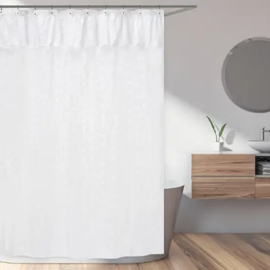 Sweet Jojo Designs Shower Curtain 72in.x72in. Eyelet White image {1}
