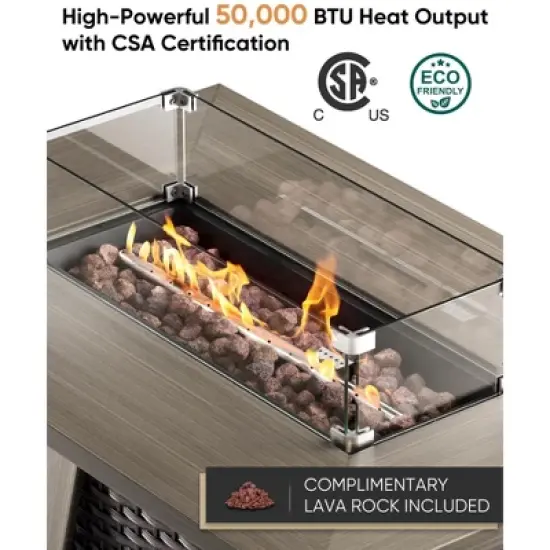 Belord Patio Furniture Set with 6-INCH Extra Thick Cushion, 5 Pieces Outdoor Patio Furniture Set with Swivel Chairs, Sofa Couch, and Firepit Table image {8}