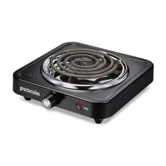 Proctor Silex Single Burner: 1200W Metal Hot Plate for Cooking, Black, Portable Electric Cooktop image {1}