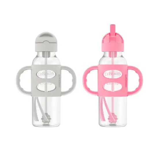 Dr. Brown's 2pk Sippy Straw Baby Bottle with Handles - 8oz  image {11}
