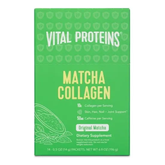 Vital Proteins On-The-Go Matcha Collagen Original Stick Pack Box - 14ct image {1}
