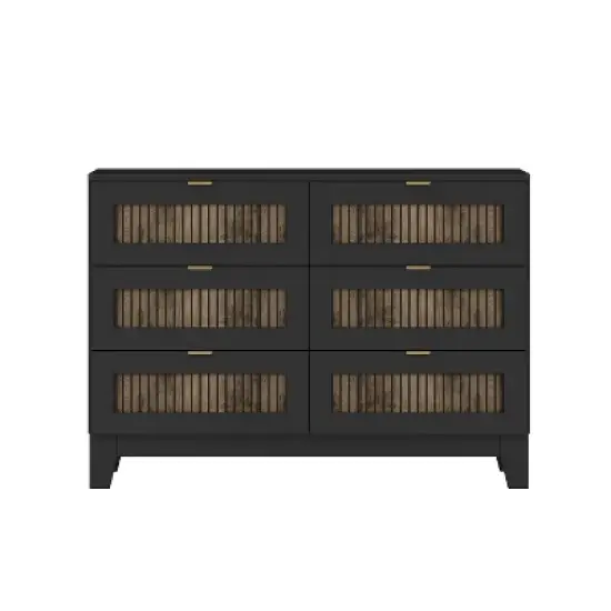 4-Piece Bedroom Sets, Full/Queen Size Farmhouse Platform Bed with Wooden Strip Decoration, Storage Nightstand and Dresser 4B - ModernLuxe image {8}