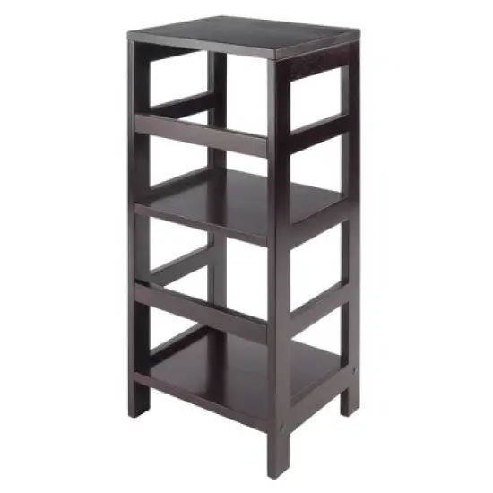 29.21" 2 Tier Leo Shelf Storage or Bookshelf Narrow Espresso Finish - Winsome image {4}