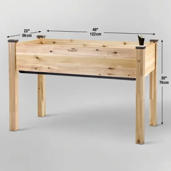 CedarCraft Self-Watering Cedar Planter Rectangular Outdoor Garden Bed Natural 23"x49"x30" image {3}