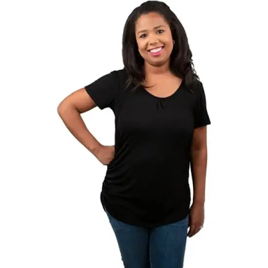 Bamboobies Nursing T-shirt for Breastfeeding - Black image {5}