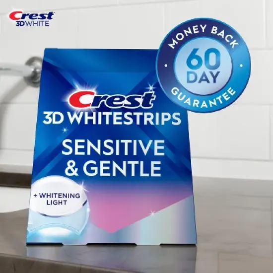 Crest 3DWhitestrips Sensitive + LED Light At-Home Teeth Whitening Kit - 14 Treatments image {3}