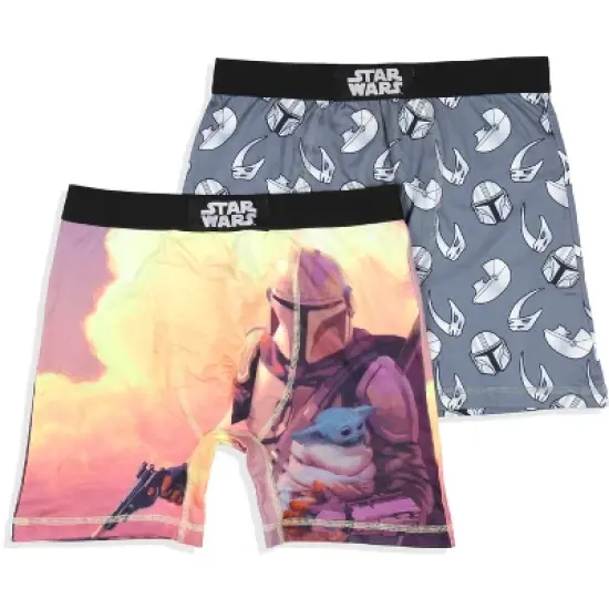 Star Wars Mens' The Mandalorian 2 Pack Boxers Underwear Boxer Briefs Grey image {5}