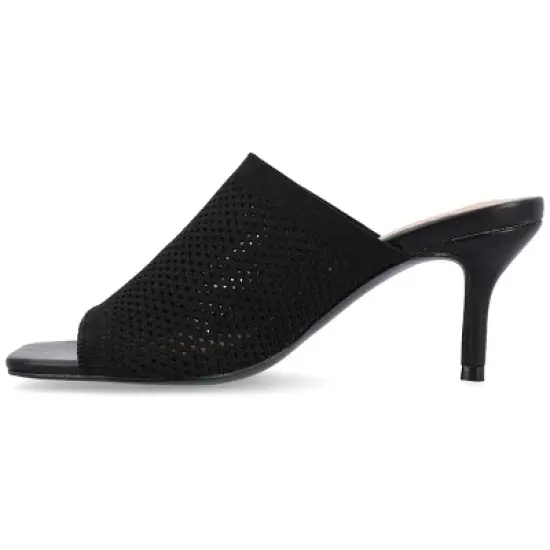 Journee Collection Womens Leighton Soft Knit Slip On Open Toe Pumps image {1}