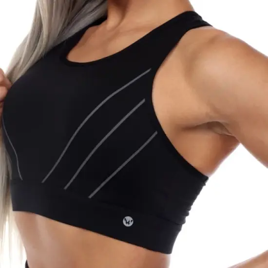 Women's Cut Out Back Mesh Sports Bra - White Mark image {3}
