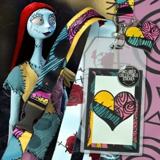 Nightmare Before Christmas Sally ID Lanyard Badge Holder With 1.5" Charm Pendant image {3}