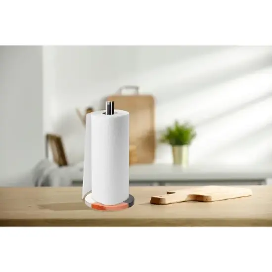 Lexi Home Marble Counter Mount Paper Towel Holder - Multi-colored image {4}