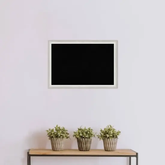 26"x18" Two Tone Wood Frame Cork Board Silver - Amanti Art image {8}