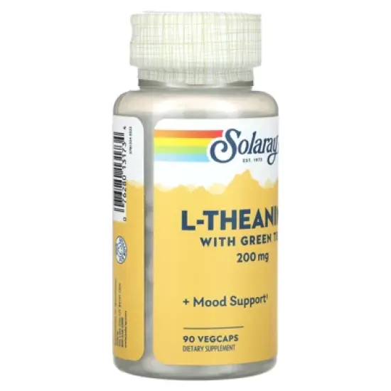 Solaray L-Theanine With Green Tea, 90 VegCaps image {3}